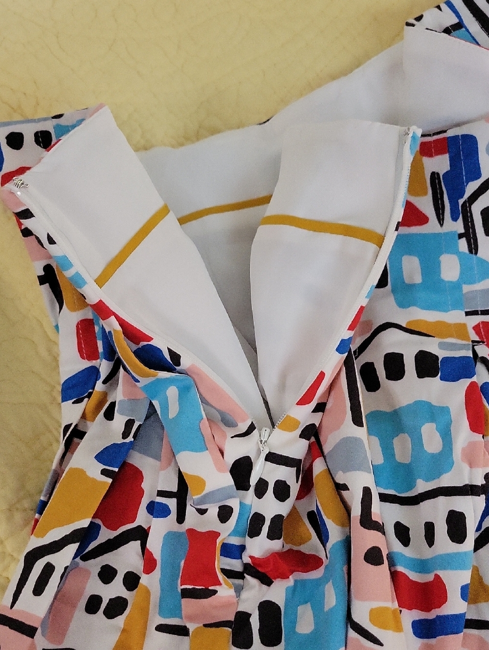 Boden Multicolor Village Print A-Line Skirt With Pockets US 12 - Picture 8 of 10